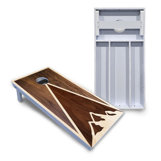 Stained Mountain Scene Cornhole Boards - All Weather Series