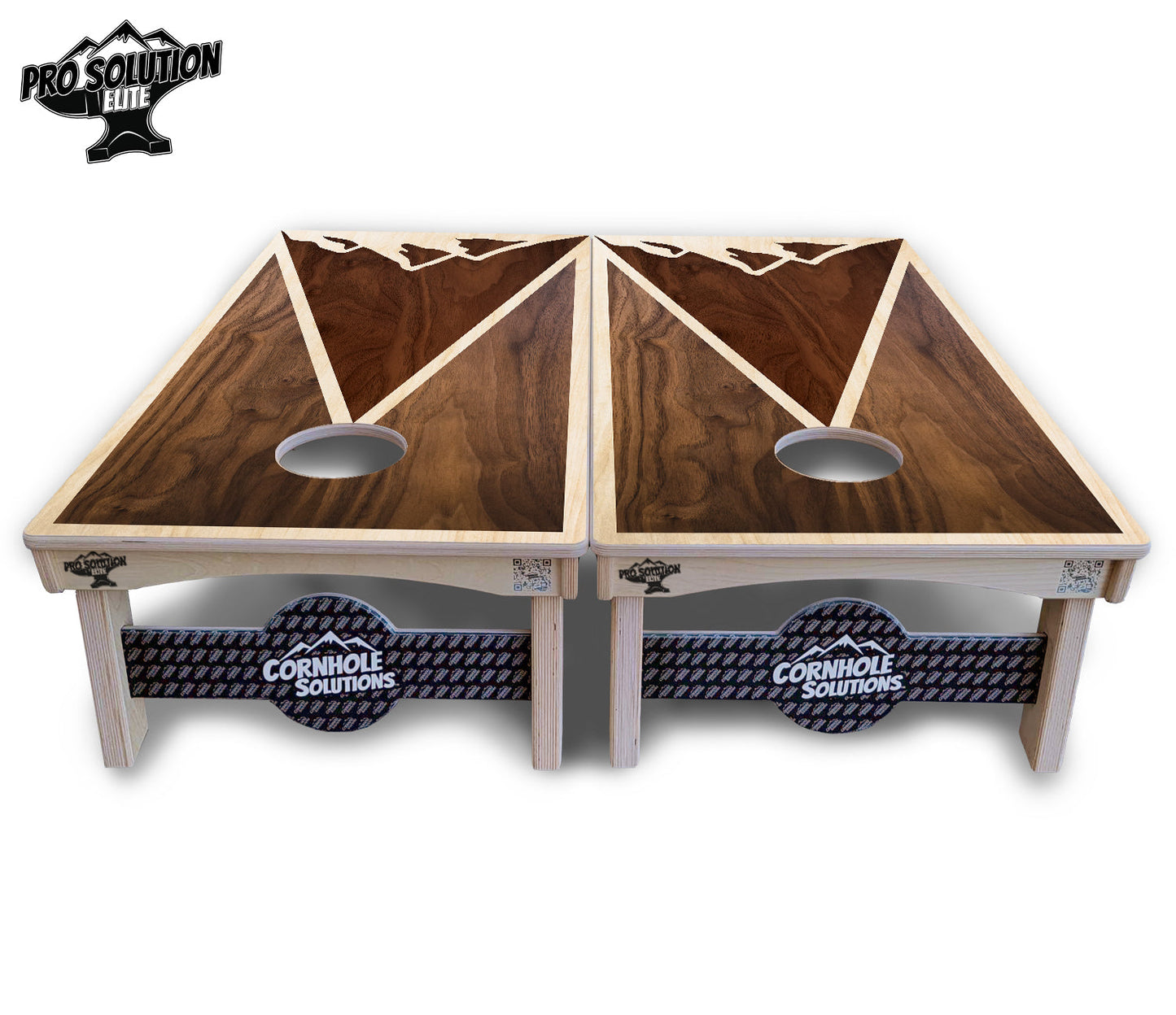 Stained Mountain Scene Cornhole Boards - Pro Solution Elite Series