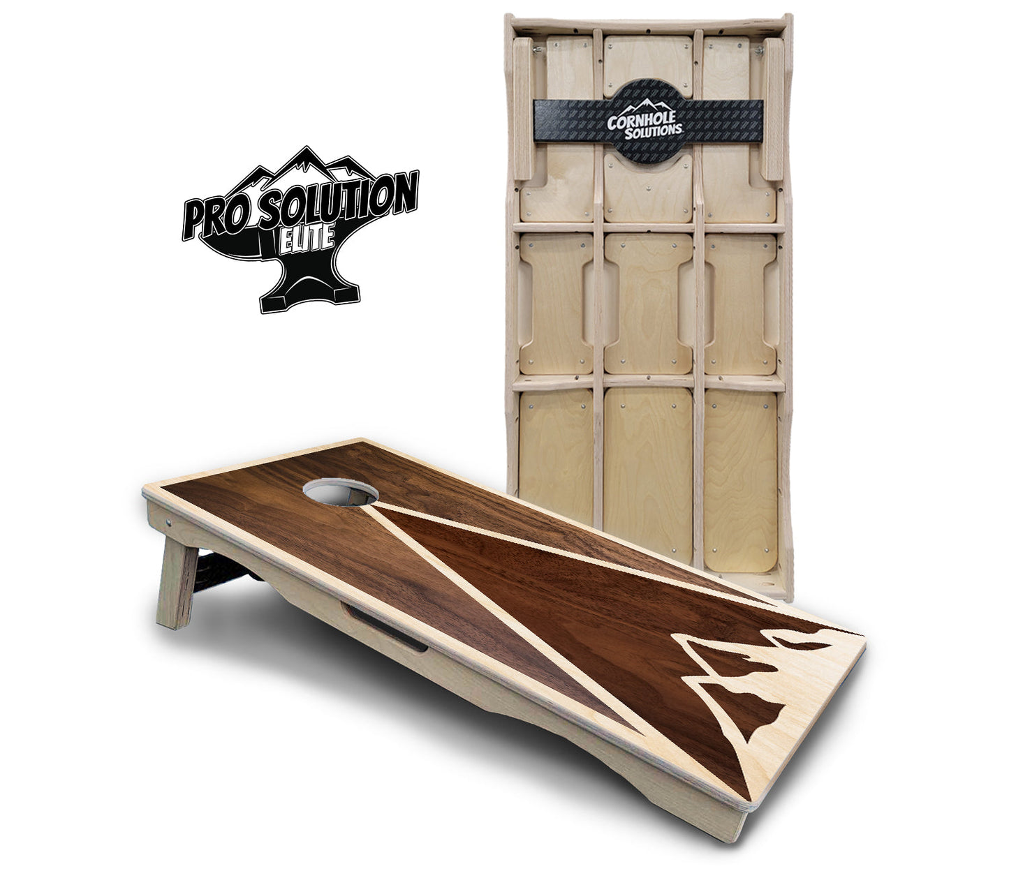 Stained Mountain Scene Cornhole Boards - Pro Solution Elite Series
