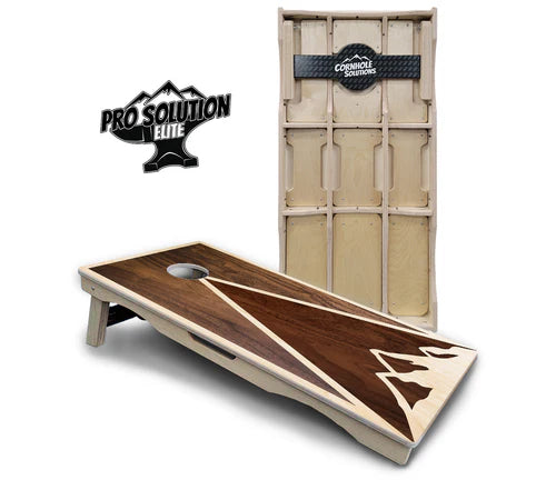 Cornhole Boards - Pro Solution Elite Series - Stained Mountain Scene