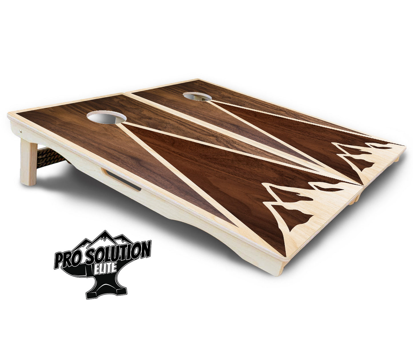 Stained Mountain Scene Cornhole Boards - Pro Solution Elite Series