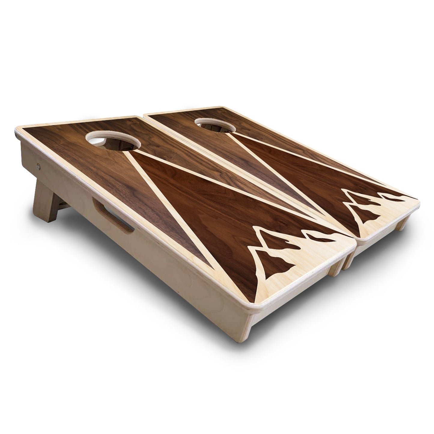 Stained Mountain Scene - Mini or Vacation Size Cornhole Boards