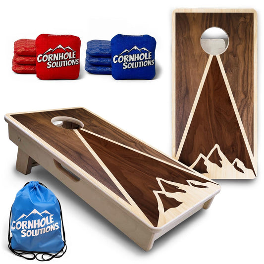 Stained Mountain Scene - Mini or Vacation Size Cornhole Boards