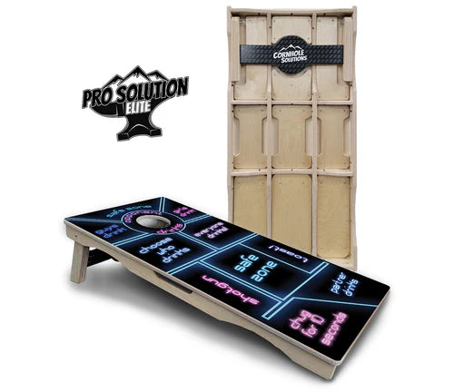 Cornhole Boards - Pro Solution Elite Series - Drinking Game Black