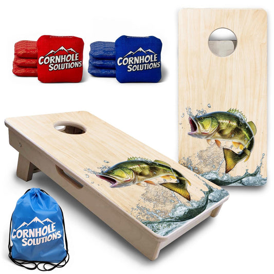Natural Colorful Fish - Mini or Vacation Size Cornhole Boards