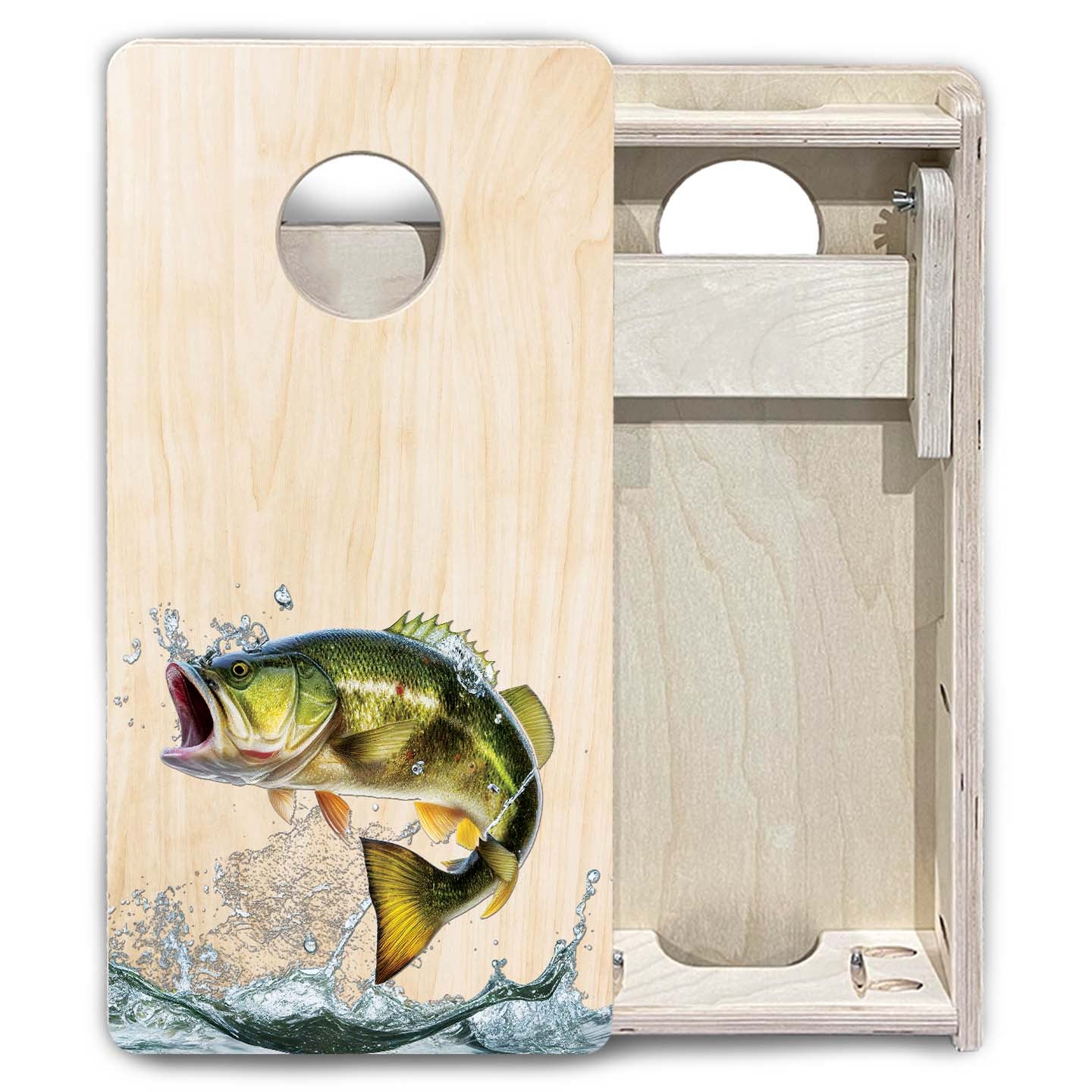 Natural Deer & Fish - Mini or Vacation Size Cornhole Boards