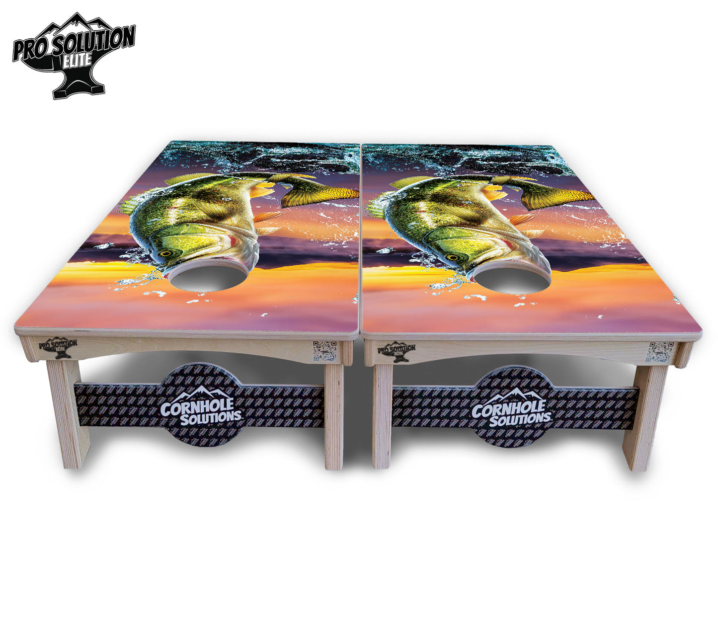 Bass Hole Cornhole Boards - Pro Solution Elite Series