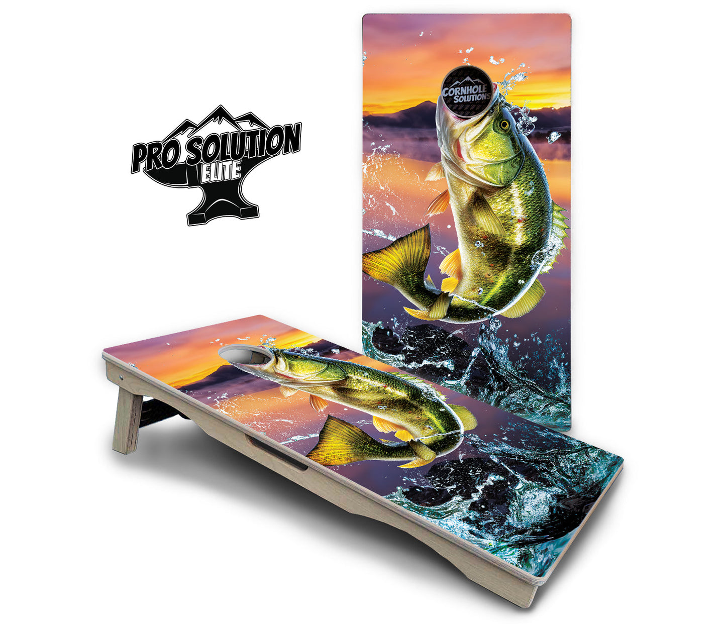 Bass Hole Cornhole Boards - Pro Solution Elite Series