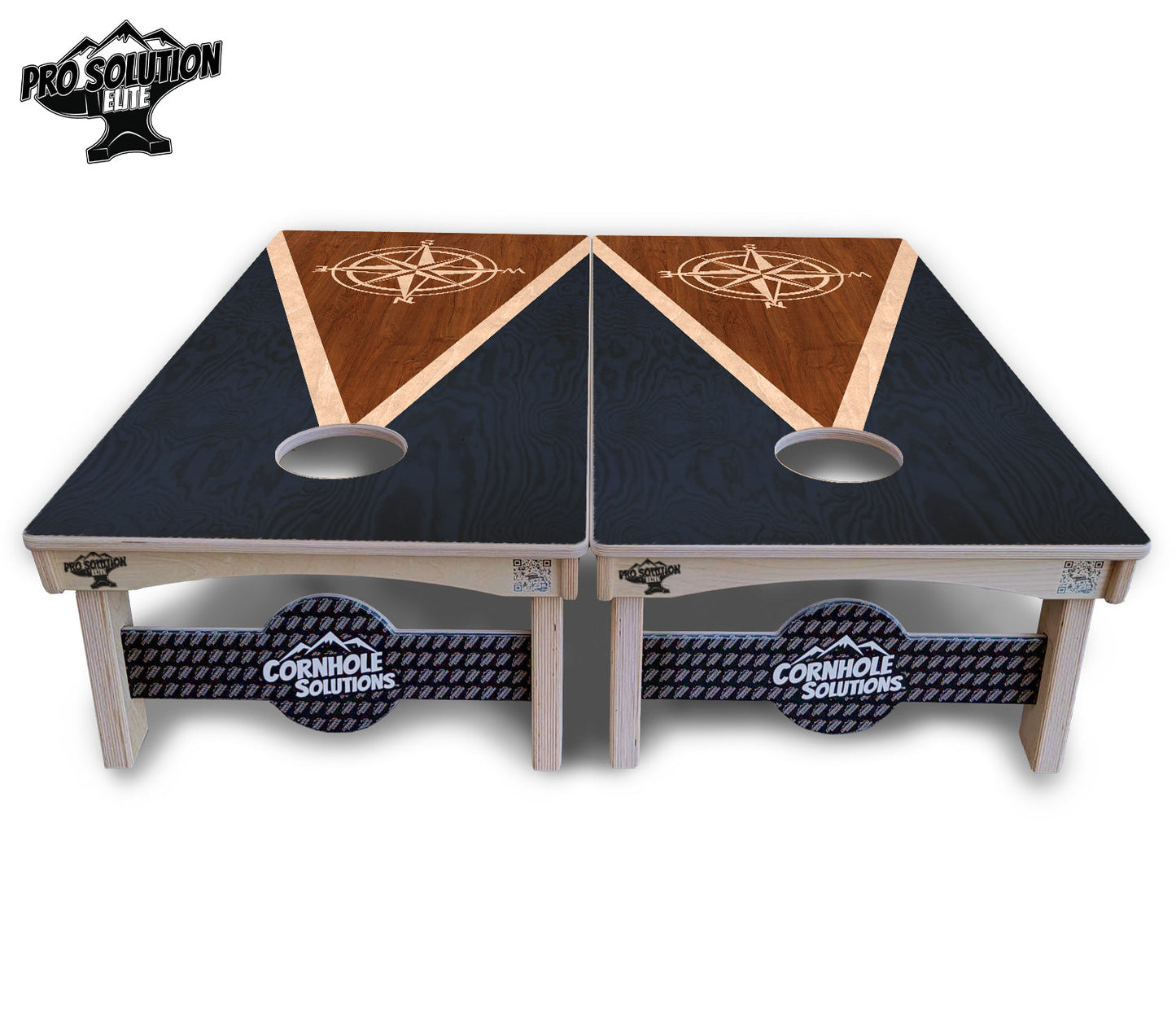 Compass Stain Triangle Cornhole Boards - Pro Solution Elite Series