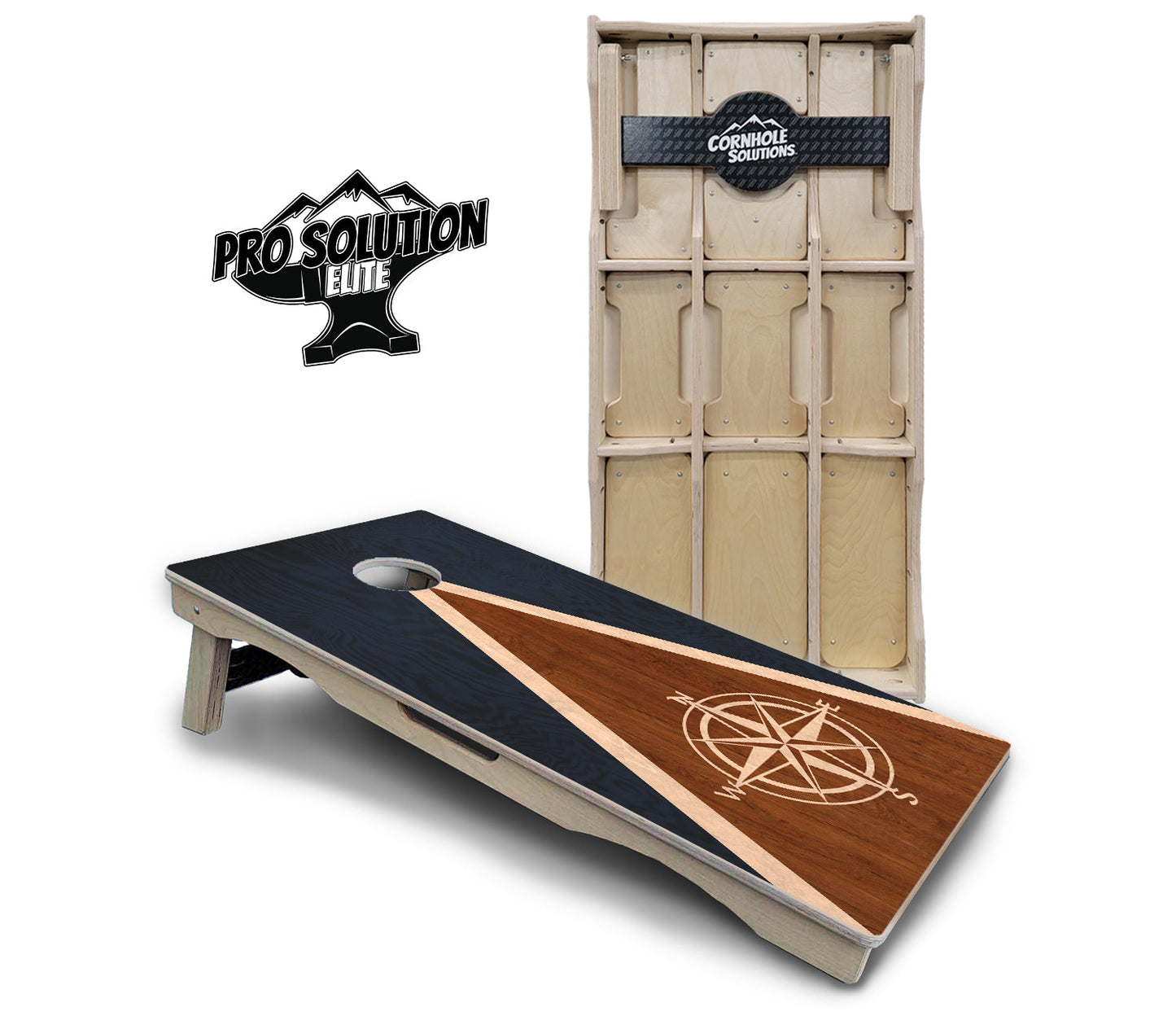 Compass Stain Triangle Cornhole Boards - Pro Solution Elite Series