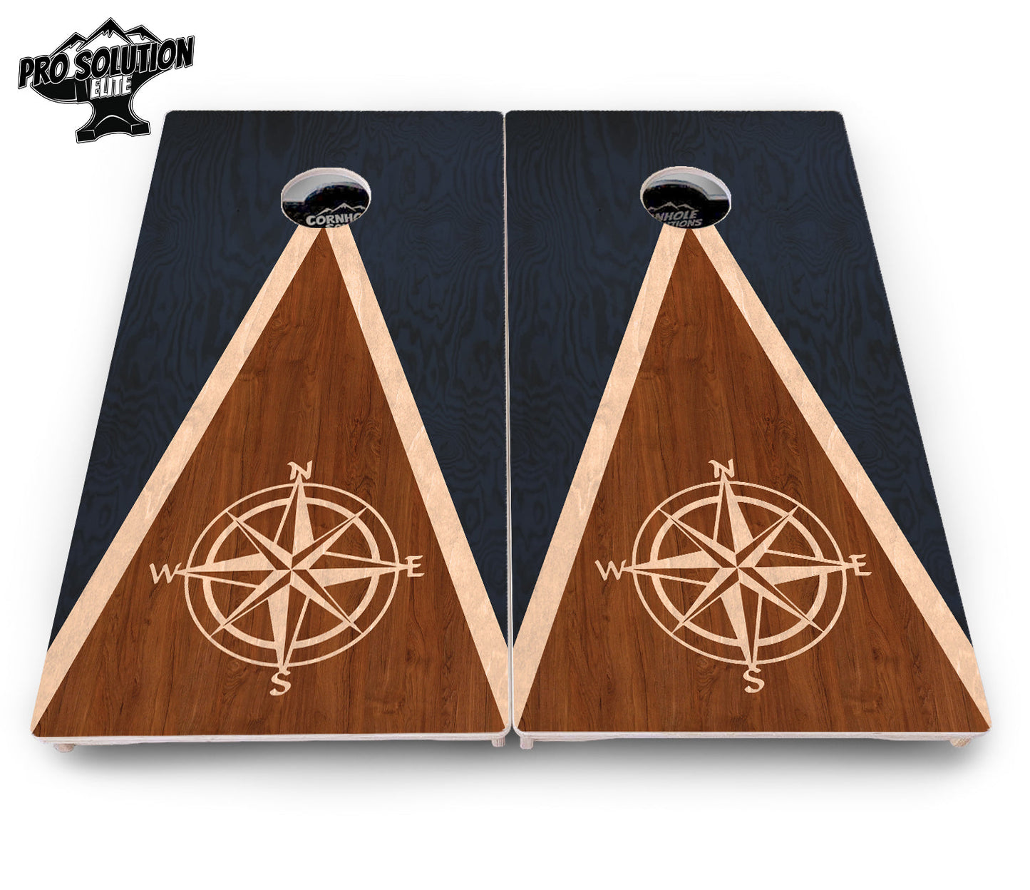 Compass Stain Triangle Cornhole Boards - Pro Solution Elite Series