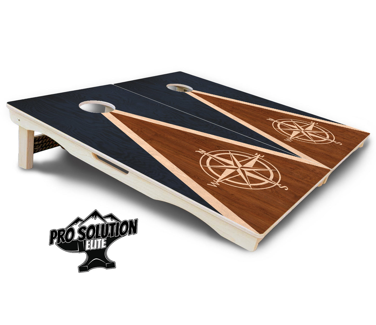 Compass Stain Triangle Cornhole Boards - Pro Solution Elite Series