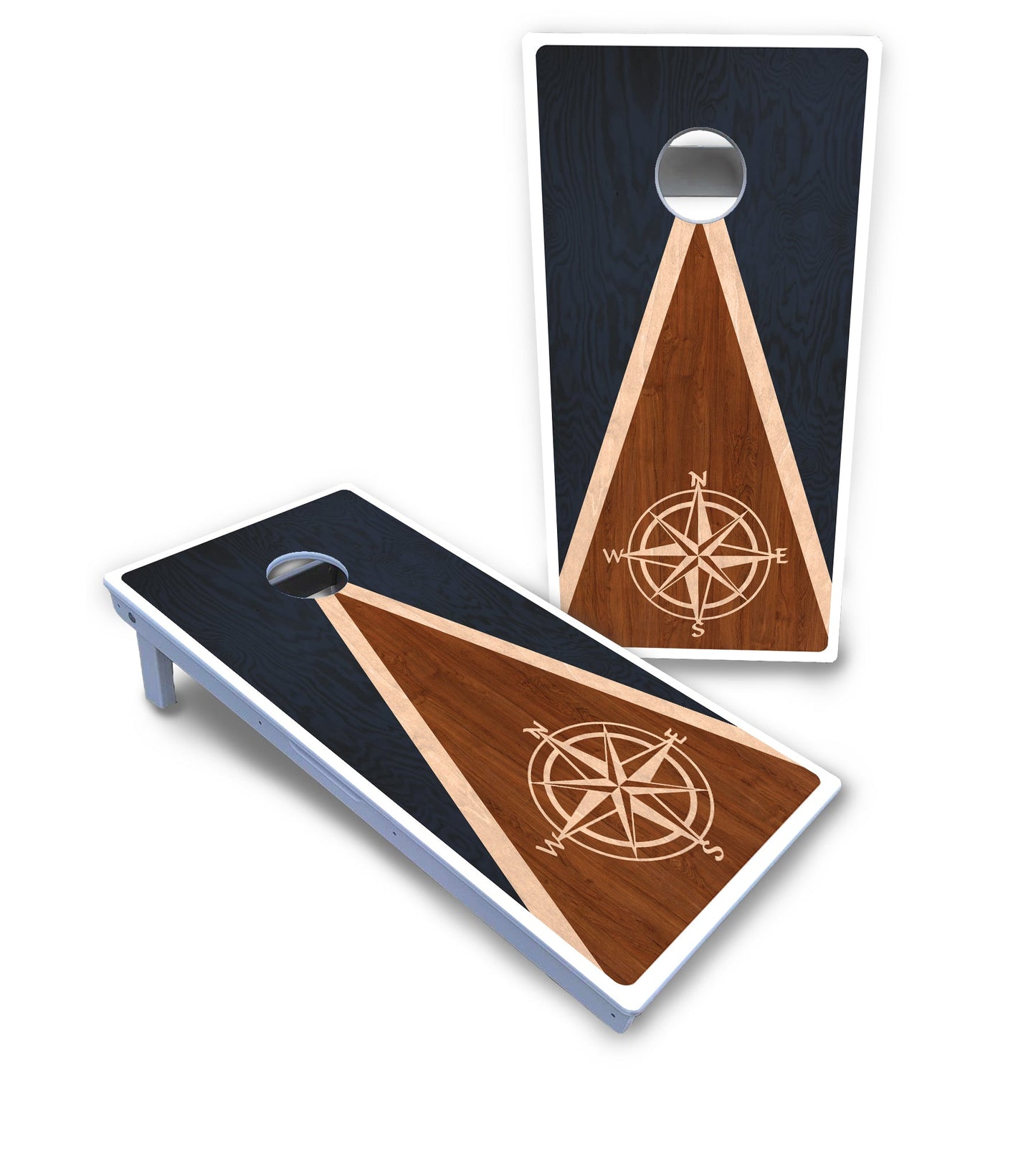 Compass Stain Triangle Cornhole Boards - All Weather Series