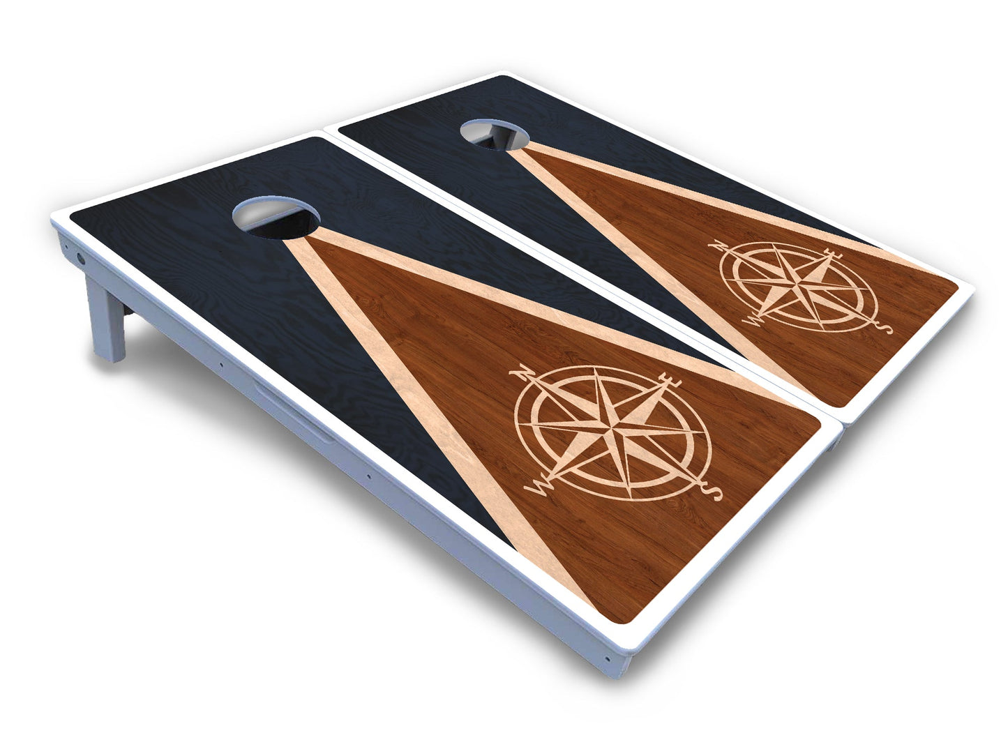 Compass Stain Triangle Cornhole Boards - All Weather Series