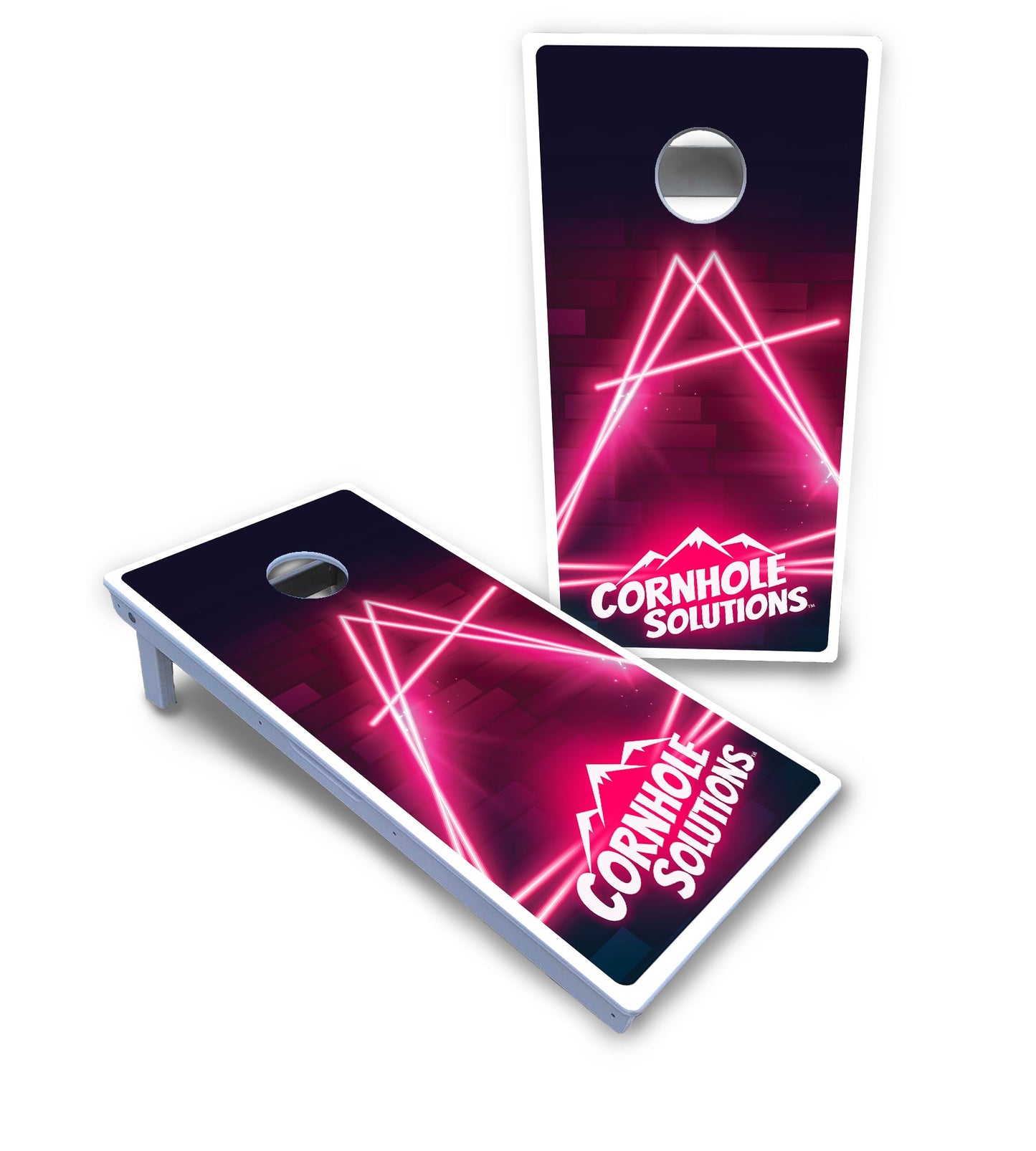 Neon Pink Target Cornhole Boards - All Weather Series