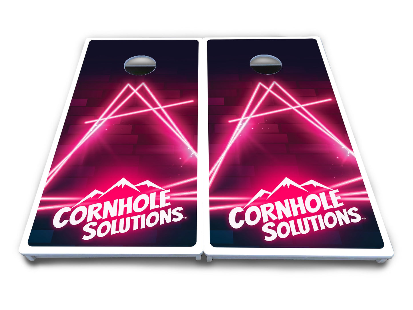 Neon Pink Target Cornhole Boards - All Weather Series