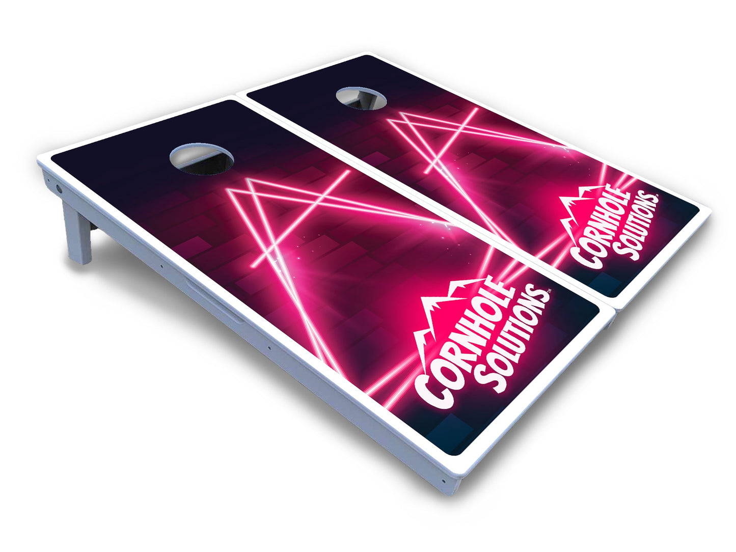 Neon Pink Target Cornhole Boards - All Weather Series