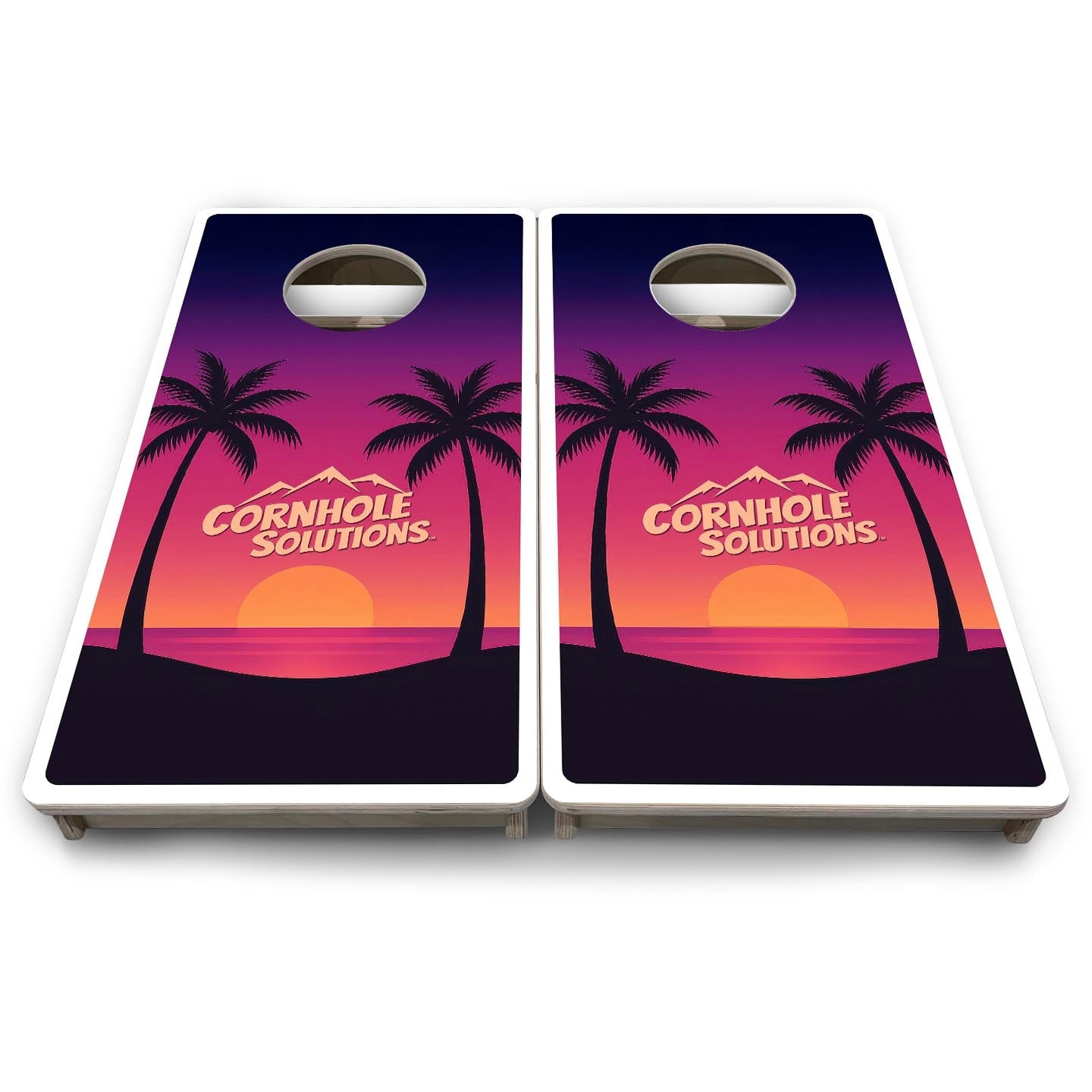 Palm Tree CS Logo - Mini or Vacation Size Cornhole Boards