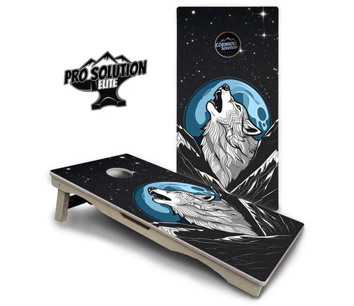 Cornhole Boards - Pro Solution Elite Series - Wolf Howling
