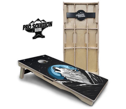 Cornhole Boards - Pro Solution Elite Series - Wolf Howling