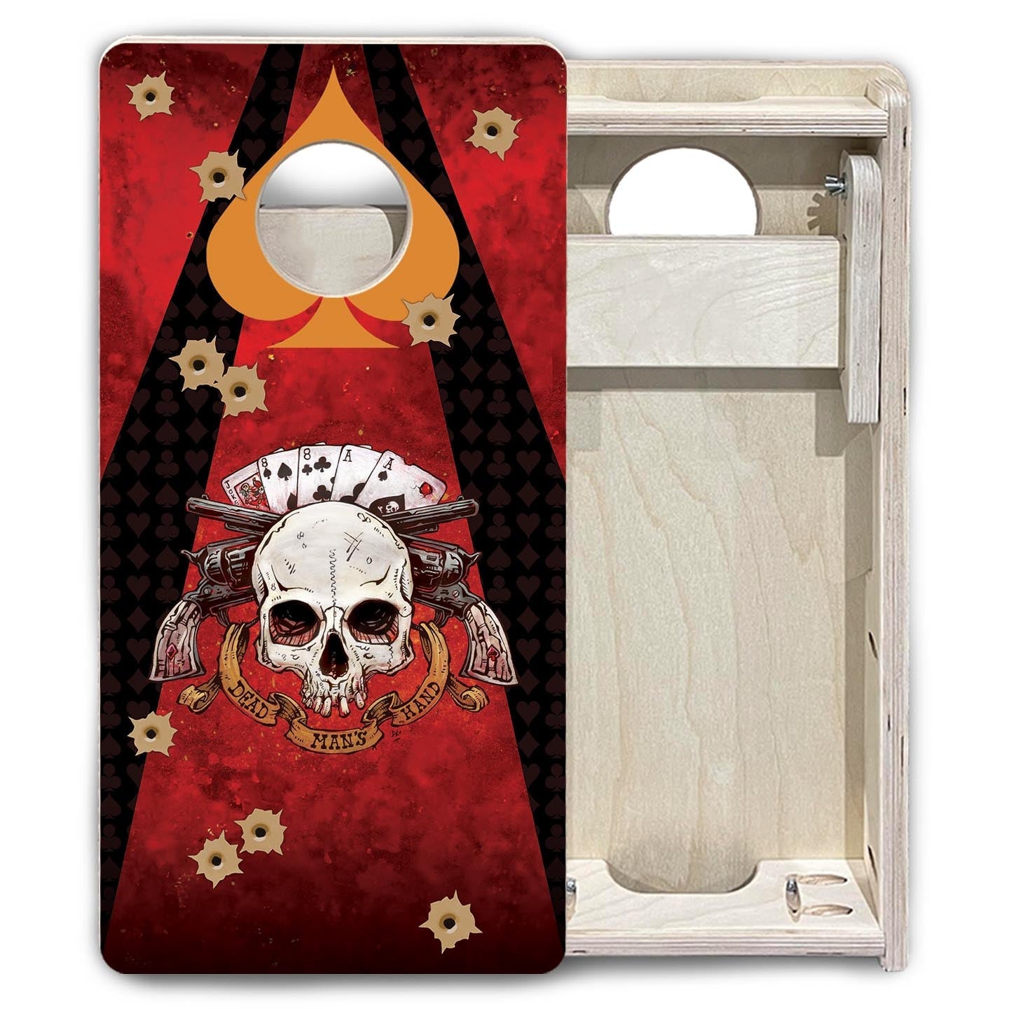 Deadman's Hand - Mini Cornhole Board Set (12" x 24") with 8 Mini Bags