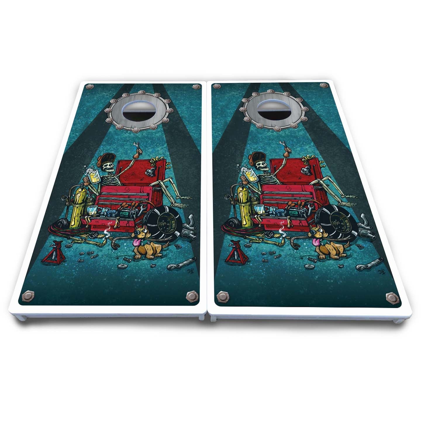 Artist Series Cornhole Boards - All Weather Series - Garage Life