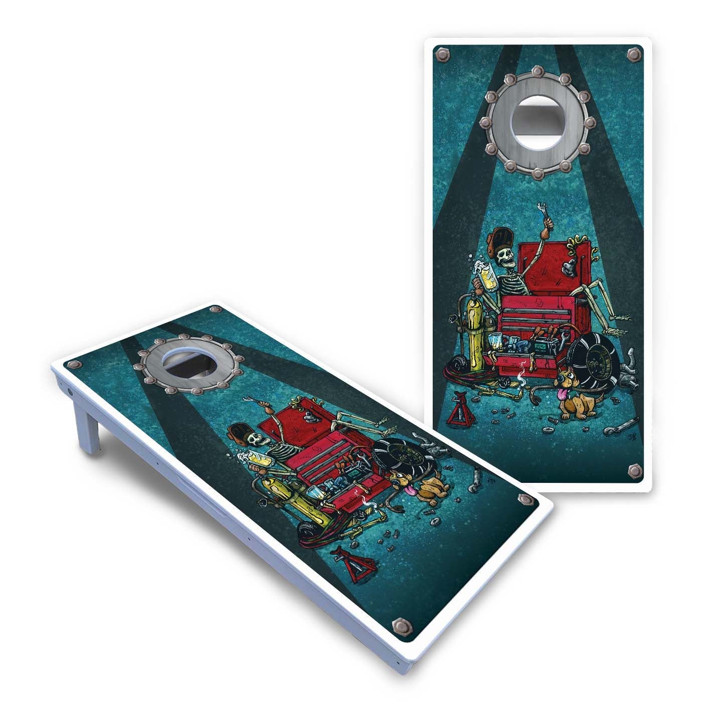 Artist Series Cornhole Boards - All Weather Series - Garage Life