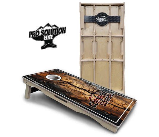 Distressed Live Edge Cornhole Boards - Pro Solution Elite Series