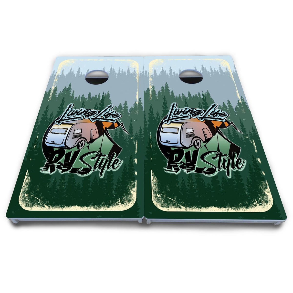Living Life RV Style Cornhole Boards - All Weather Series