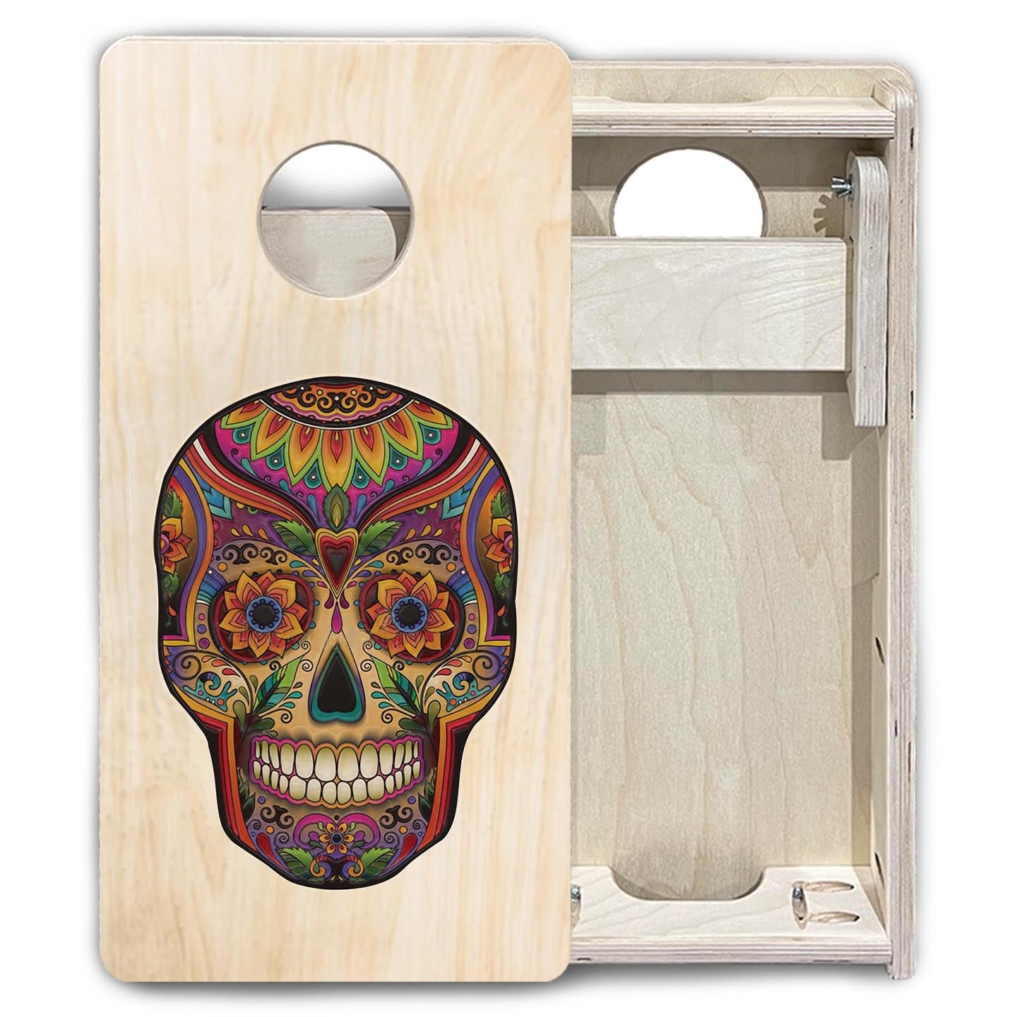 Sugar Skull - Mini Cornhole Board Set (12" x 24") with 8 Mini Bags