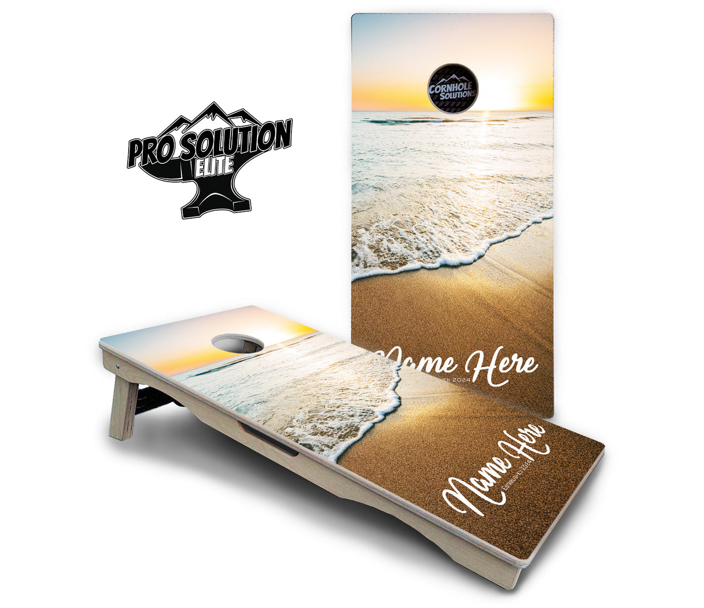 Beach Sunset Cornhole Boards - Pro Solution Elite Series