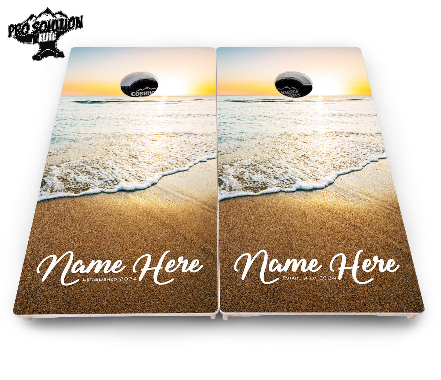 Beach Sunset Cornhole Boards - Pro Solution Elite Series