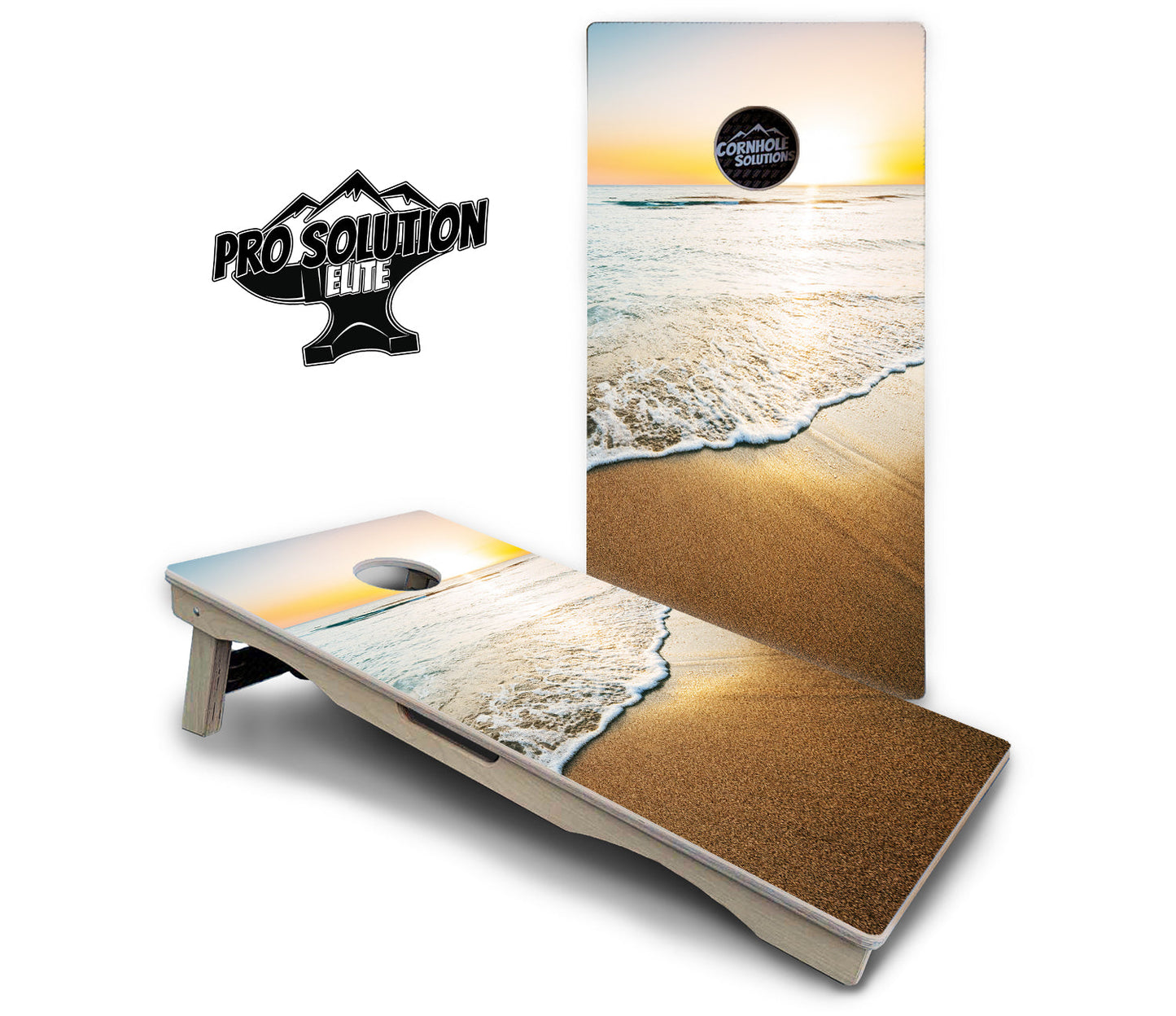 Beach Sunset Cornhole Boards - Pro Solution Elite Series