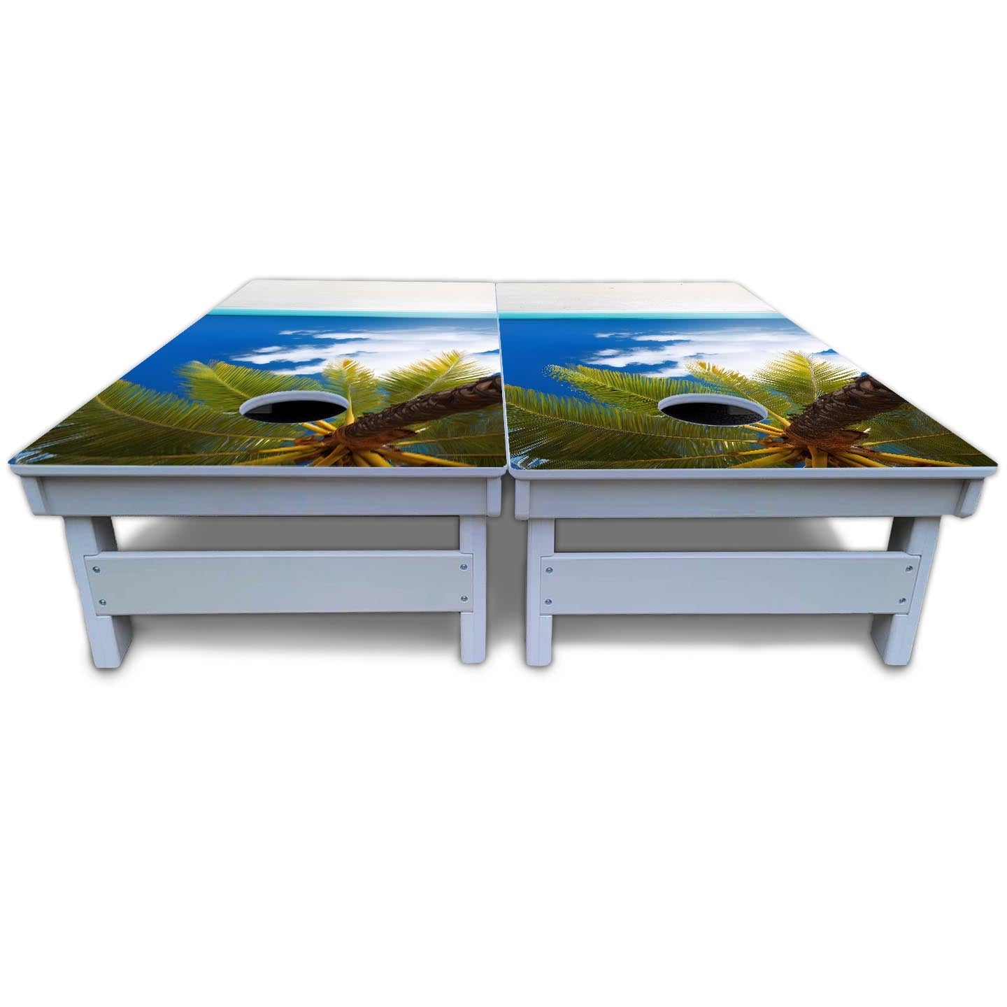 Beach Palm Tree Cornhole Boards - All Weather Series