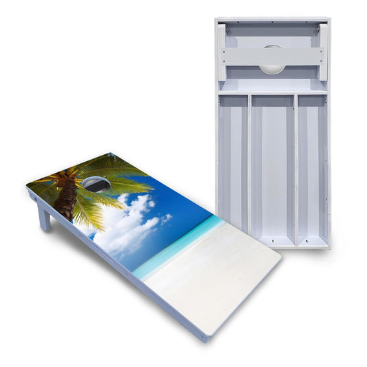 Beach Palm Tree Cornhole Boards - All Weather Series
