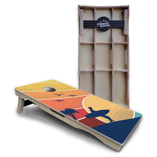 Retro Beach Cornhole Boards – Pro Lite or Pro Elite