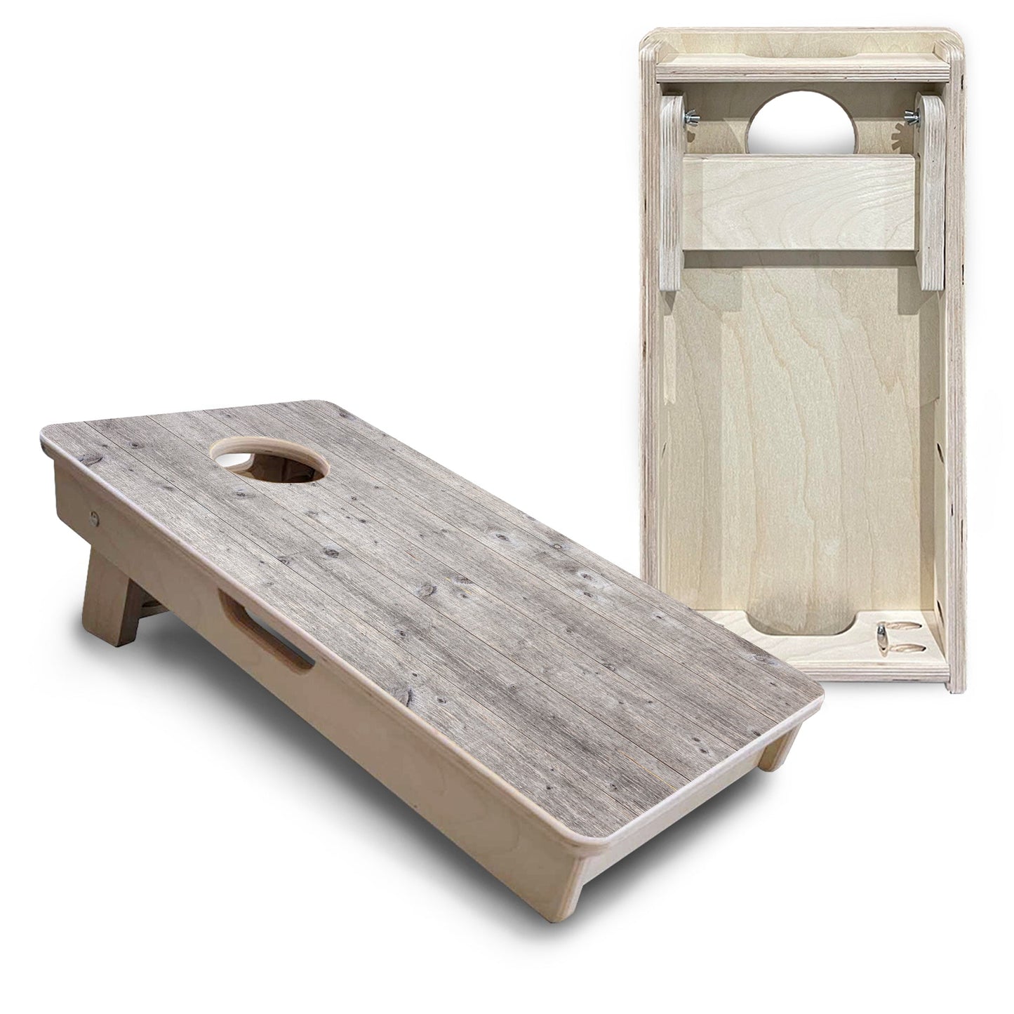 Mini Cornhole Boards - Driftwood Grey Stained