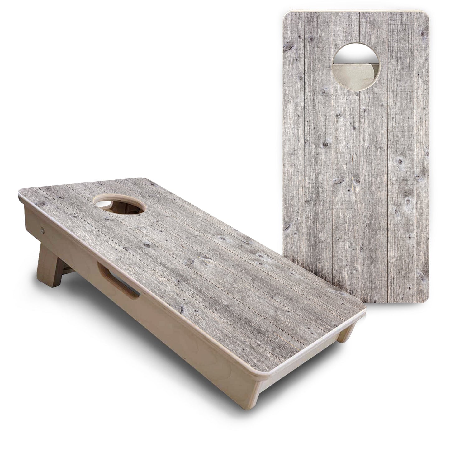 Mini Cornhole Boards - Driftwood Grey Stained