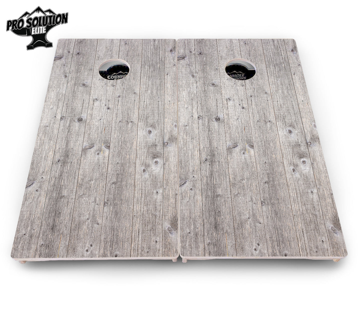 Driftwood Grey Stained Cornhole Boards - Pro Solution Elite Series