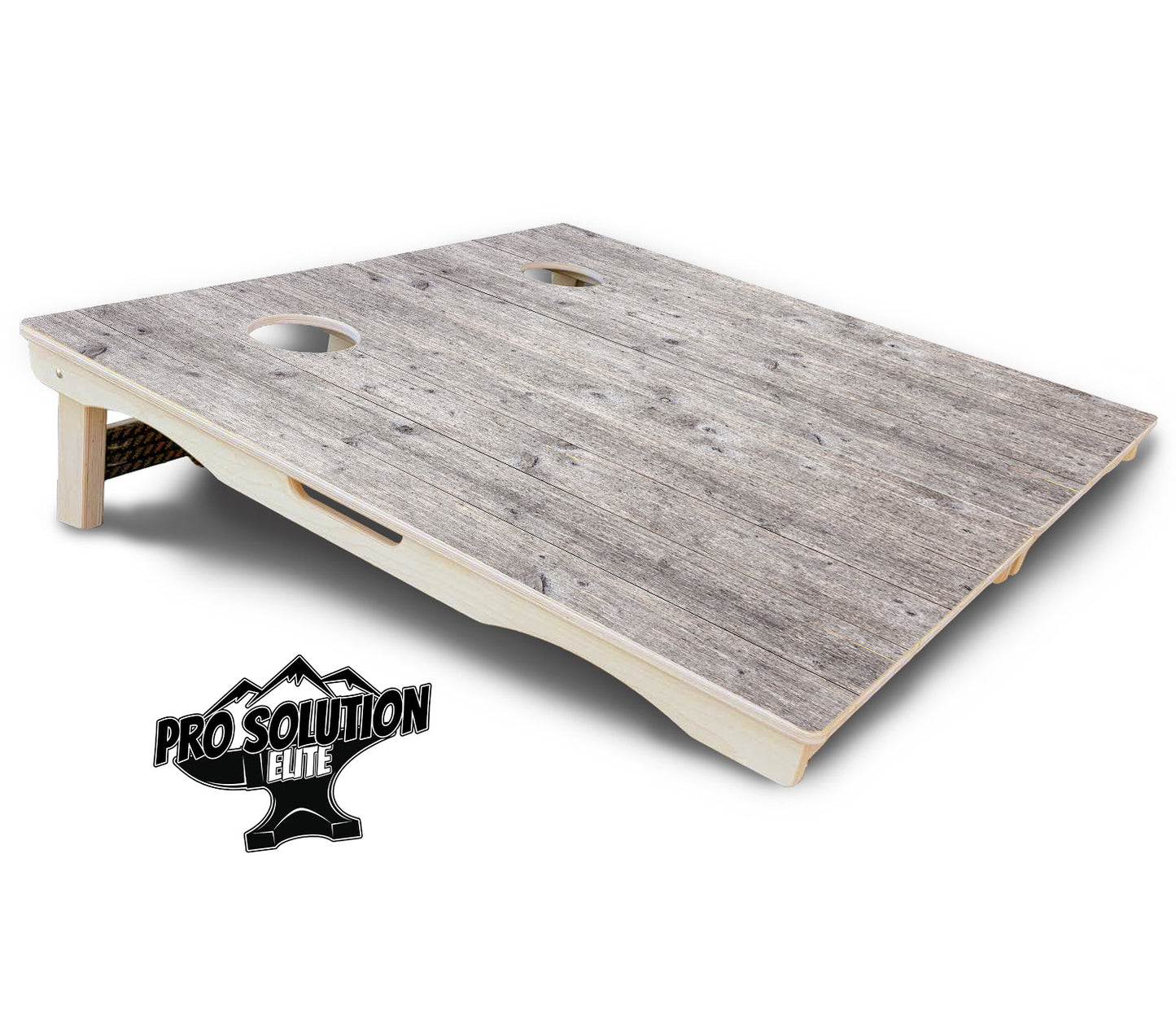 Driftwood Grey Stained Cornhole Boards - Pro Solution Elite Series