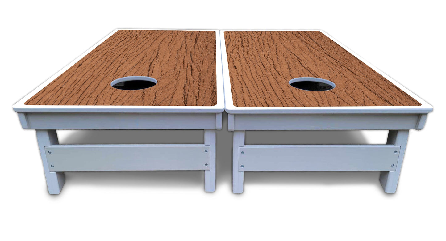 Brown Wood Cornhole Boards - All Weather Series