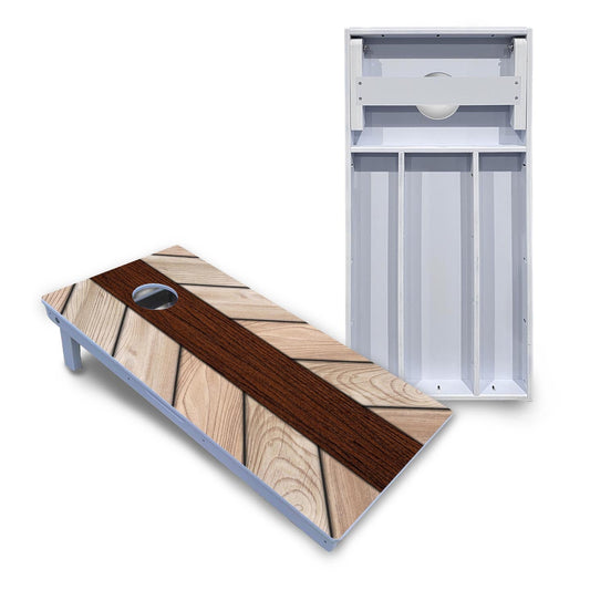 Cream Planks Cornhole Boards - All Weather Series