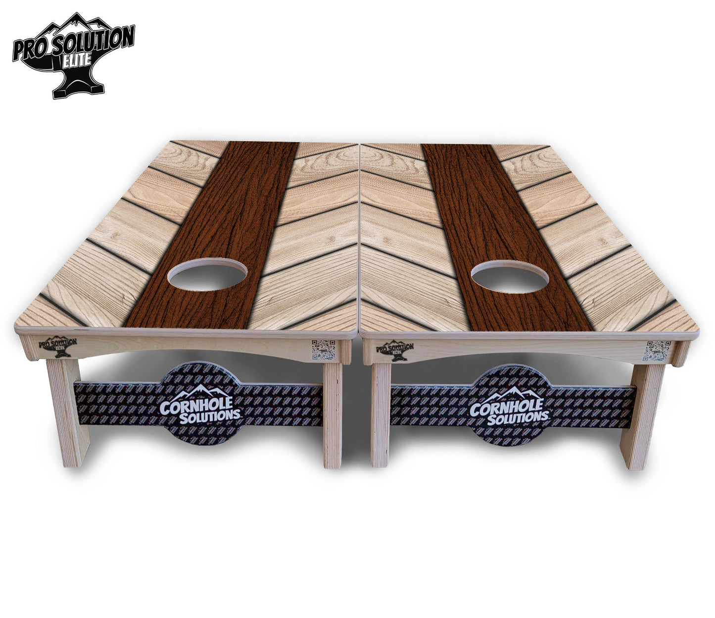 Cream Planks Cornhole Boards - Pro Solution Elite Series