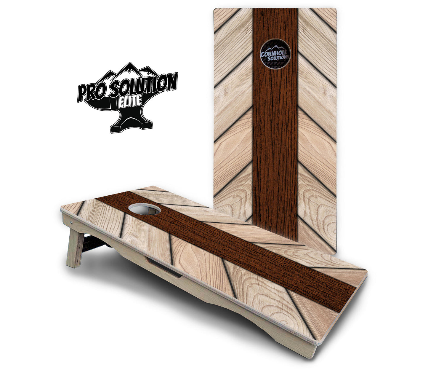 Cream Planks Cornhole Boards - Pro Solution Elite Series