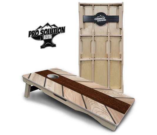 Cream Planks Cornhole Boards - Pro Solution Elite Series