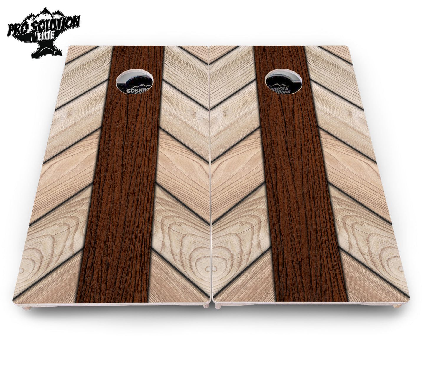 Cream Planks Cornhole Boards - Pro Solution Elite Series