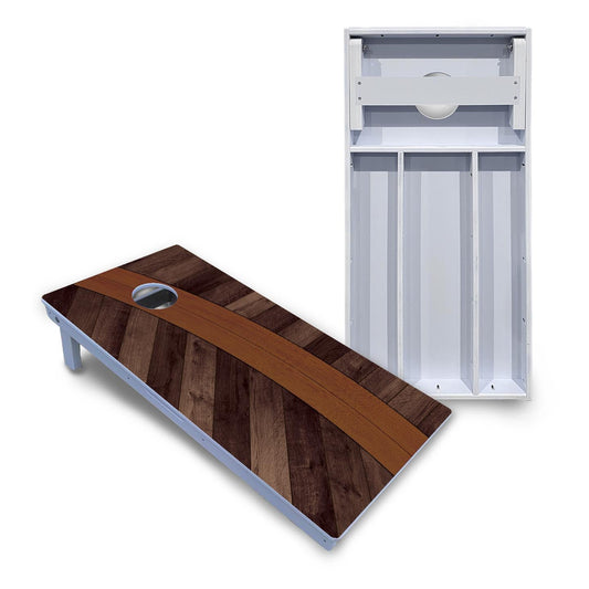 Curved Herringbone Cornhole Boards - All Weather Series