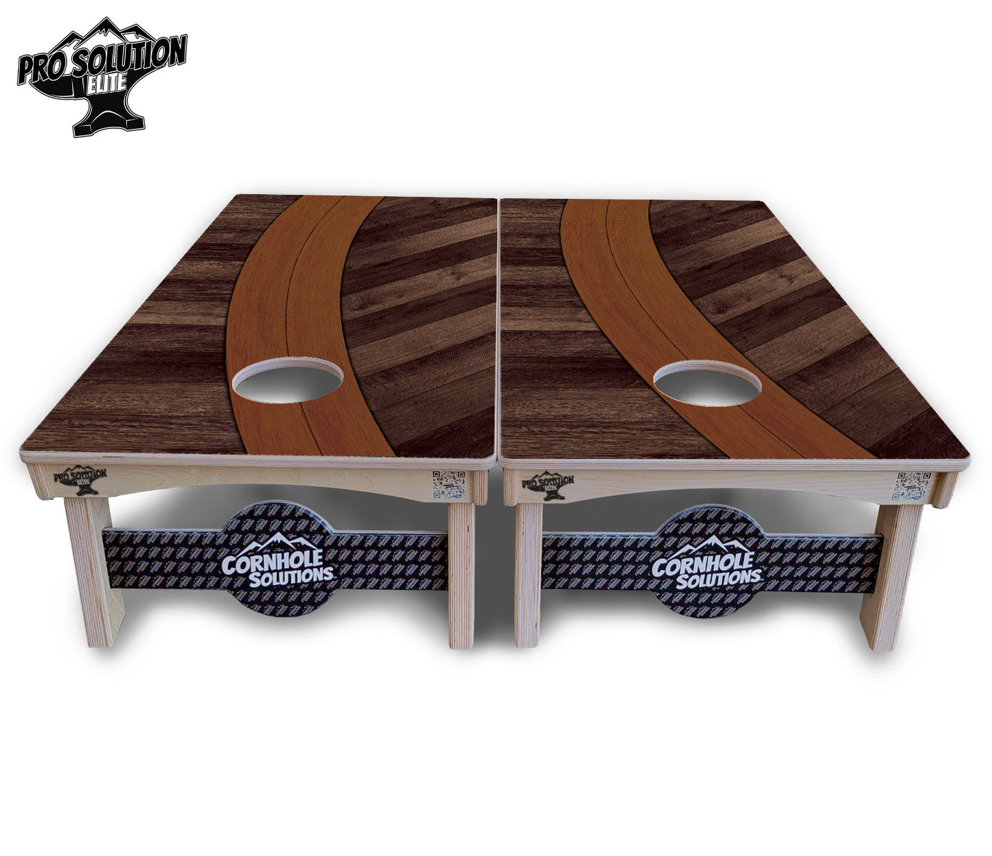 Curved Herringbone Cornhole Boards - Pro Solution Elite Series