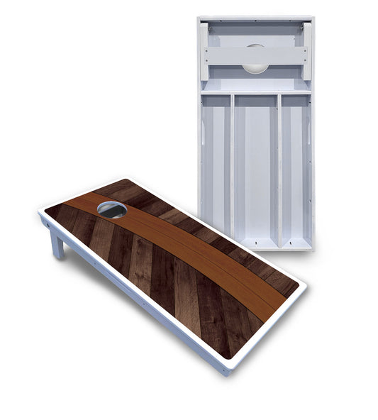 Curved Herringbone Cornhole Boards - All Weather Series