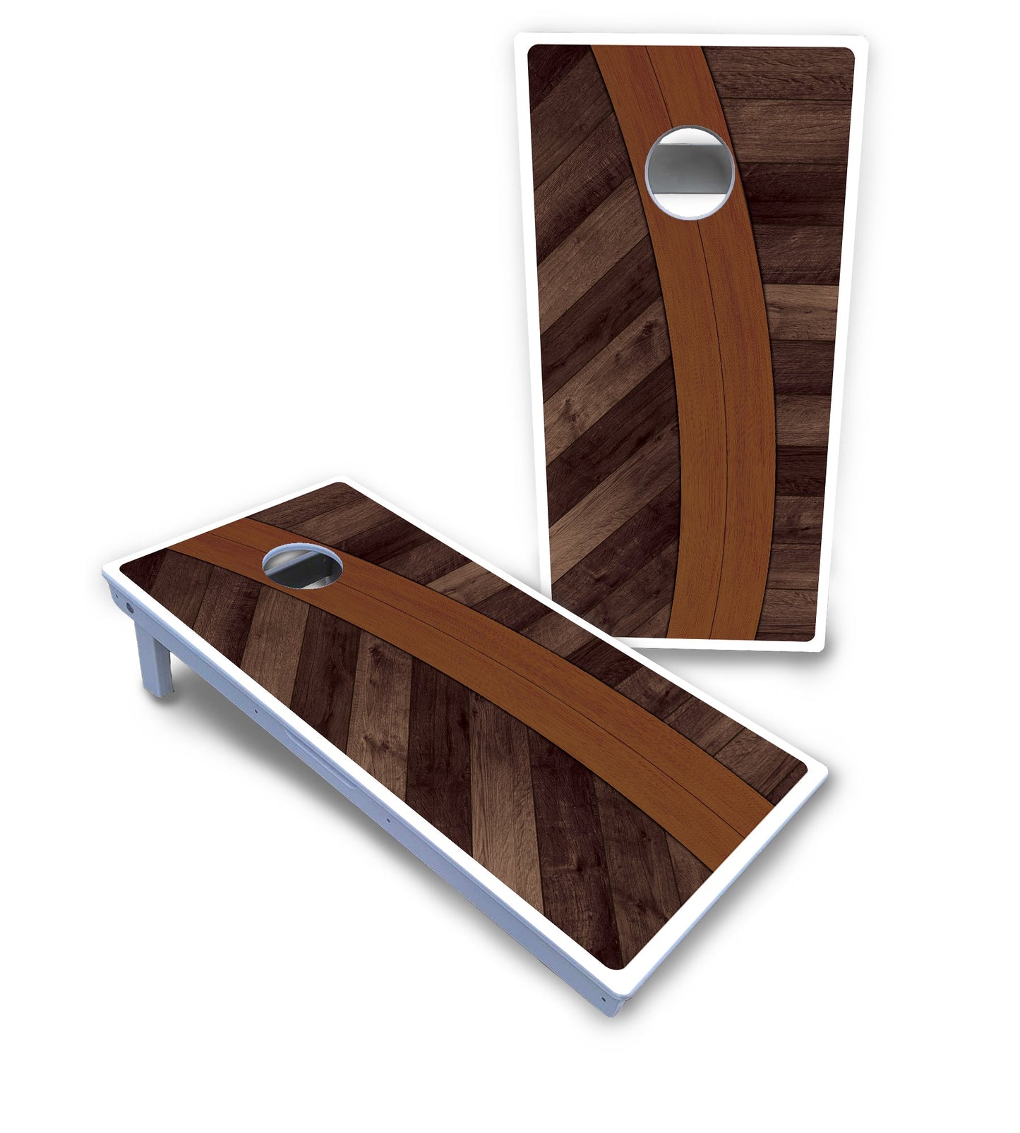 Curved Herringbone Cornhole Boards - All Weather Series